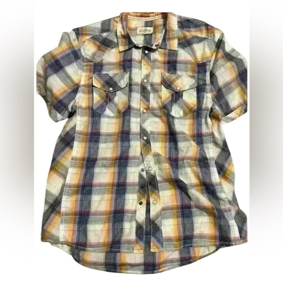 Men’s button down dress shirt  orange and blue size large - Picture 1 of 6